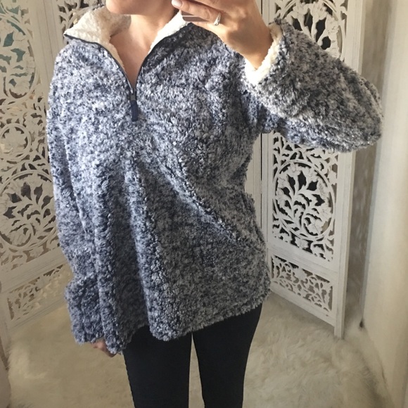 Two Tone Fuzzy Pullover Sweater - Picture 7 of 10